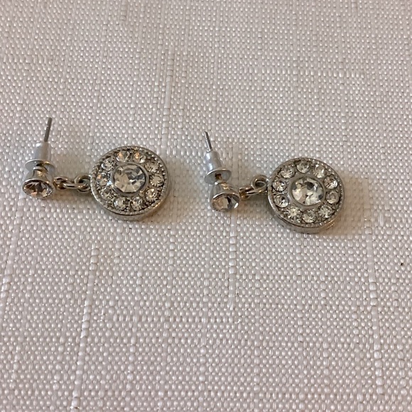 Silver Tone Drop Earrings - Picture 1 of 2